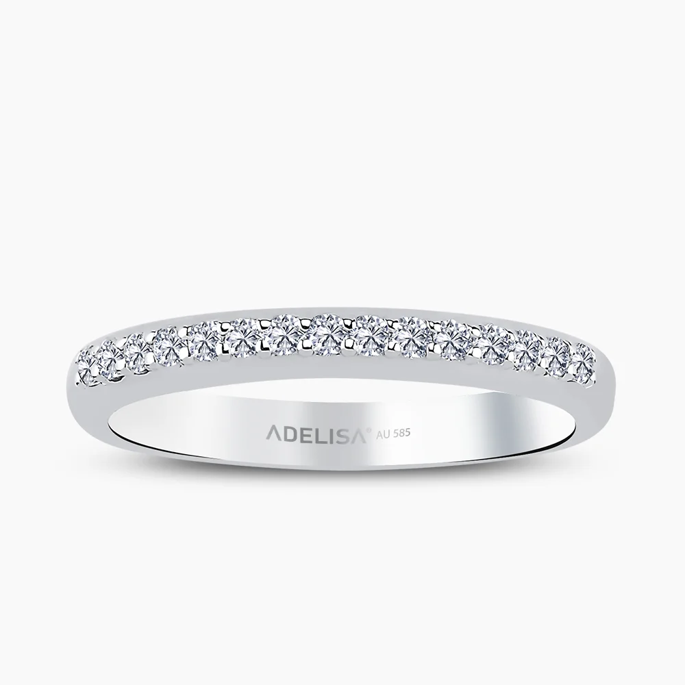 Beyaz Altın 0.21 Karat Yarım Tur Pırlanta Yüzük