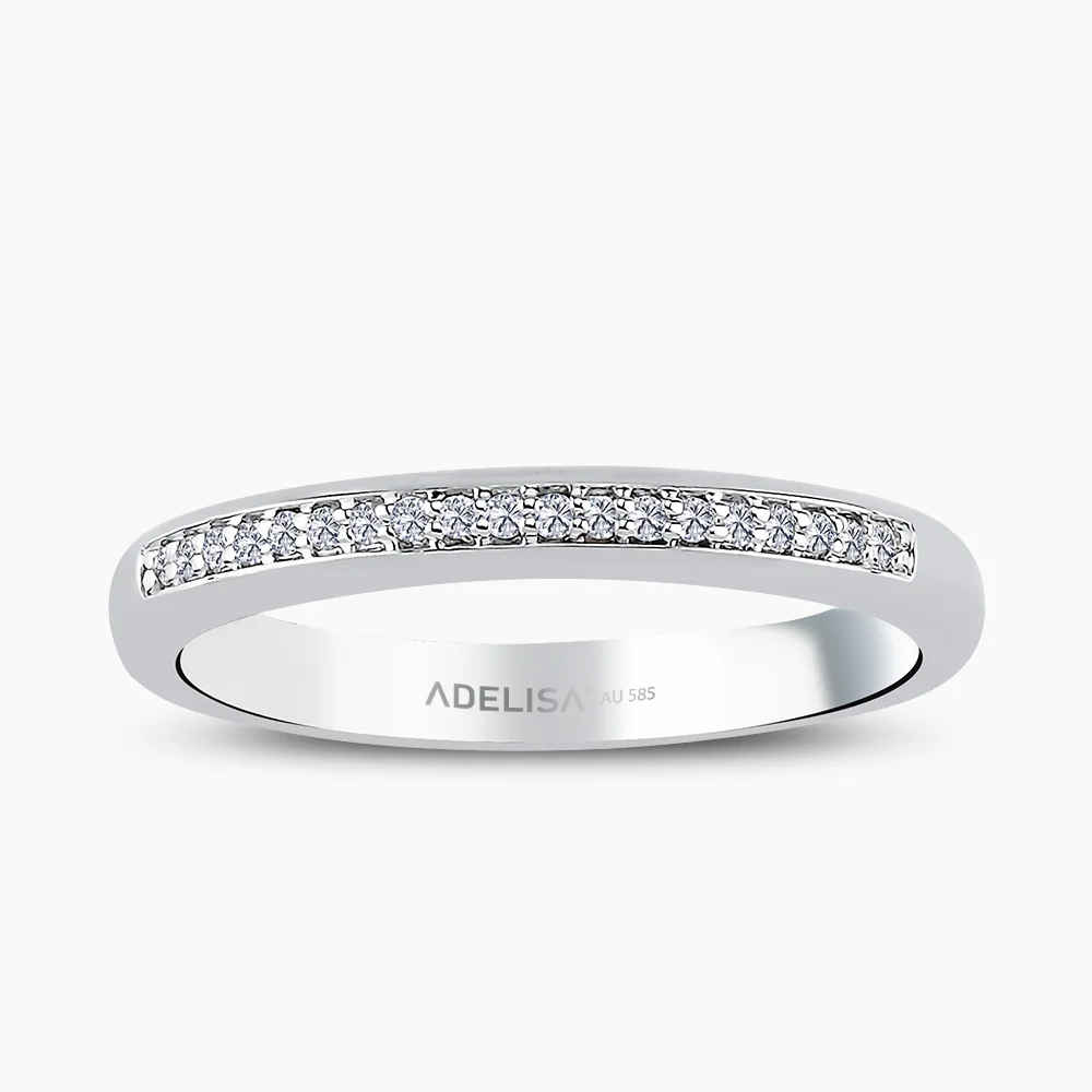 Beyaz Altın 0.1 Karat Yarım Tur Pırlanta Yüzük