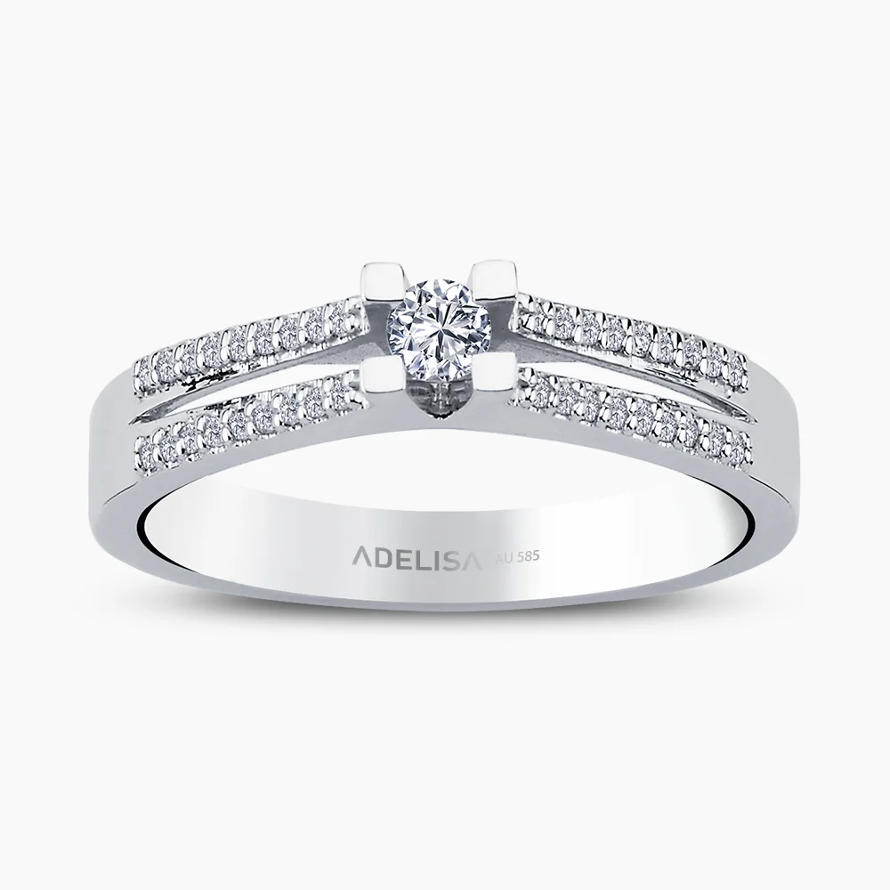 Beyaz Altın 0.24 Karat Tektaş Pırlanta Yüzük