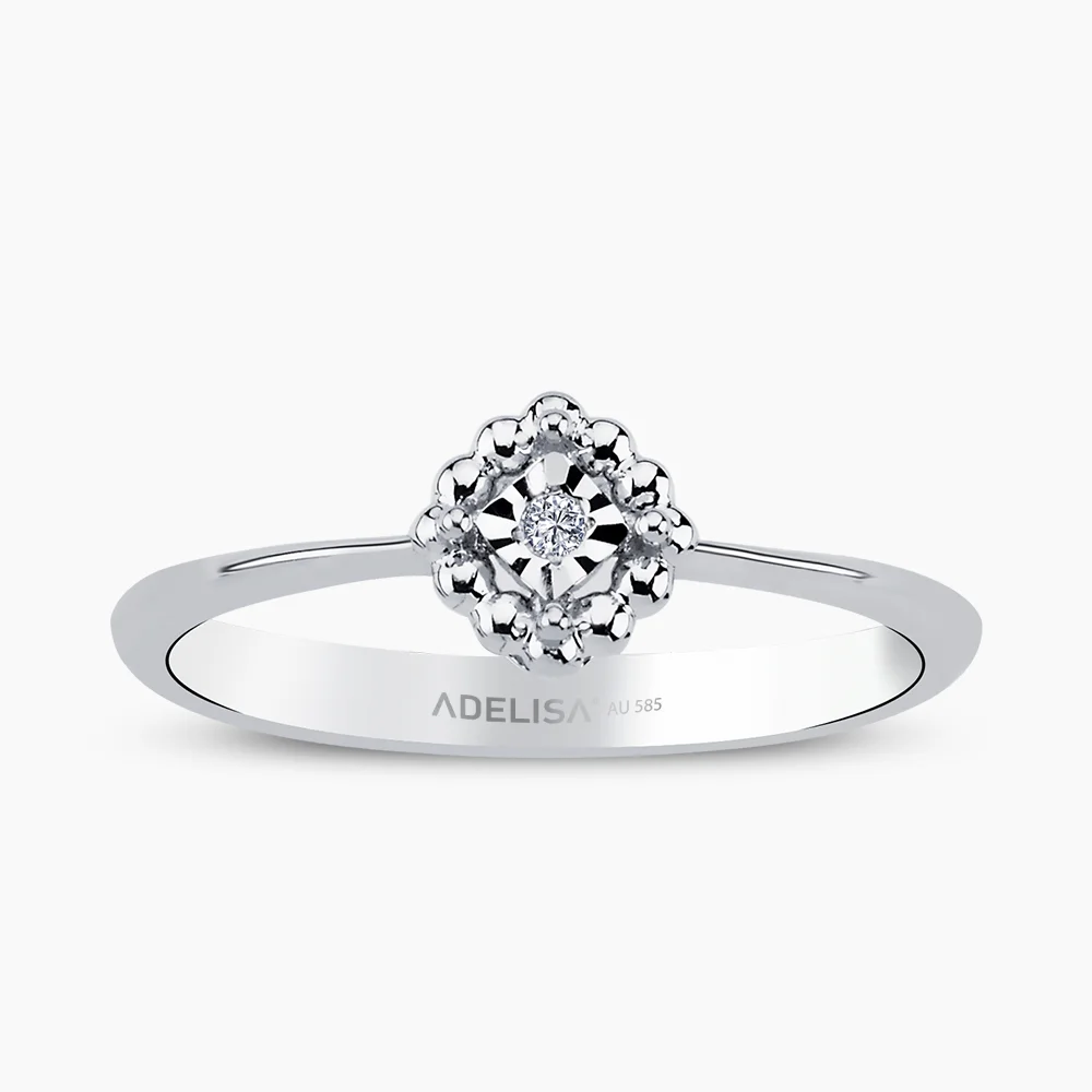 Beyaz Altın 0.01 Karat Pırlanta Yüzük