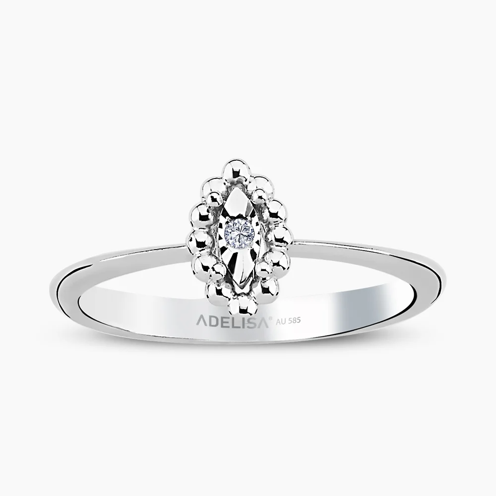 Beyaz Altın 0.01 Karat Pırlanta Tektaş Yüzük