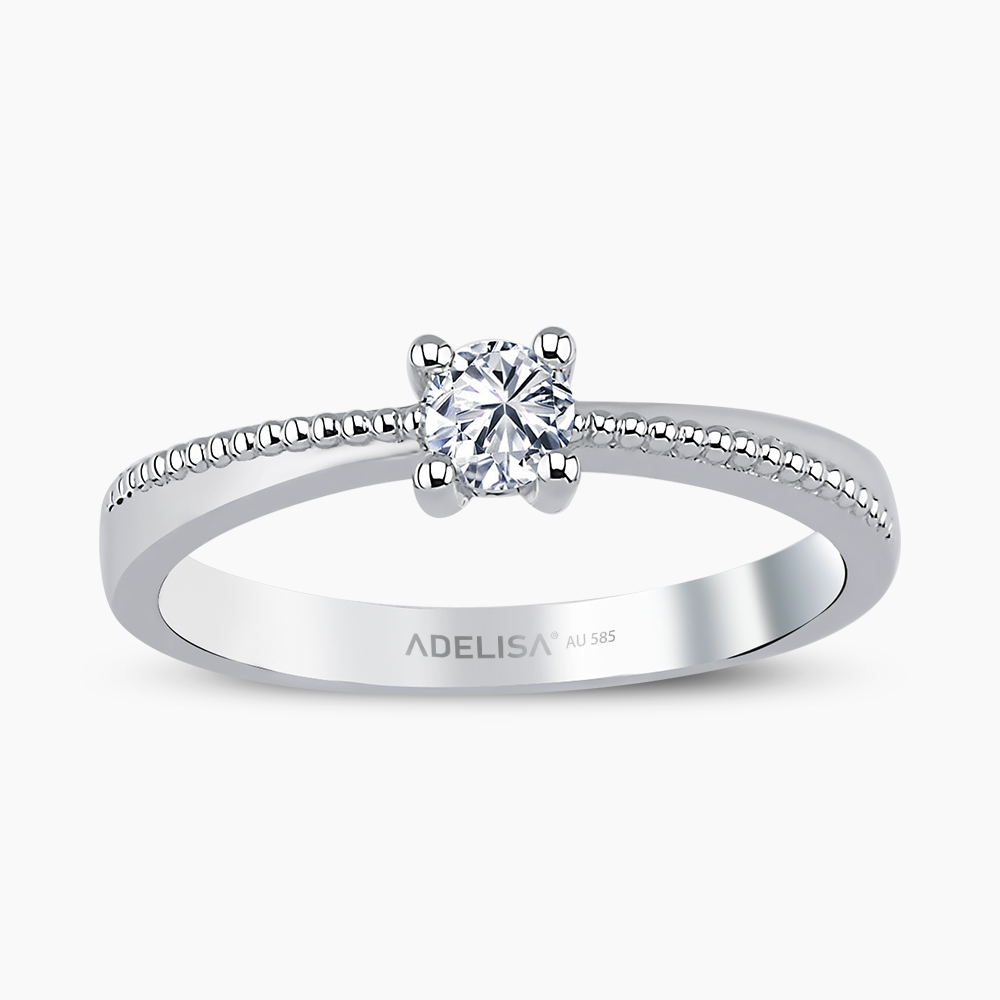 Beyaz Altın 0.25 Karat Pırlanta Tektaş Yüzük