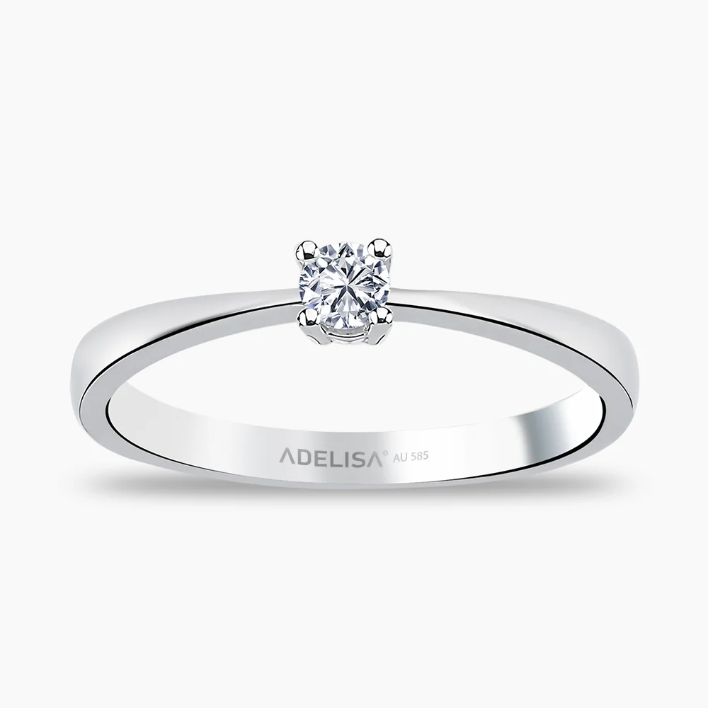 Beyaz Altın 0.10 Karat Tektaş Pırlanta Yüzük