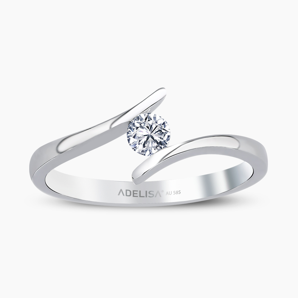 Beyaz Altın 0.20 Karat Pırlanta Tektaş Yüzük