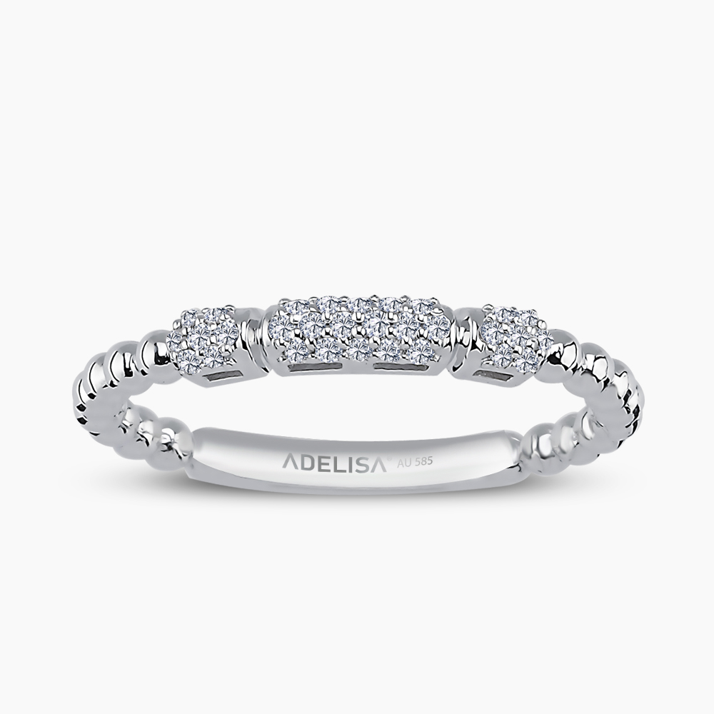 Beyaz Altın 0.14 Karat Beştaş Pırlanta Yüzük