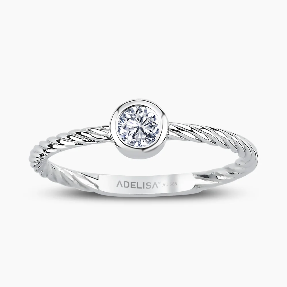 Beyaz Altın 0.25 Karat Tria Pırlanta Yüzük