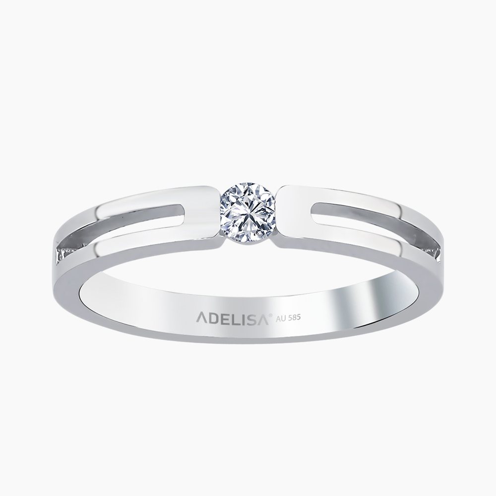 Beyaz Altın 0.10 Karat Pırlanta Tektaş Yüzük