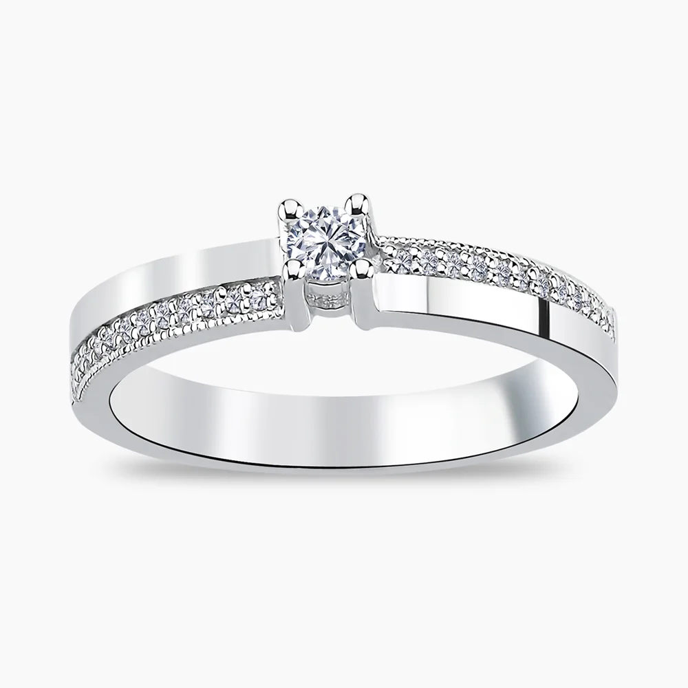 Beyaz Altın 0.17 Karat Tektaş Pırlanta Yüzük